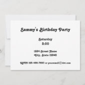 Eichhörnchen Gitarre Geburtstagsparty Einladung (Rückseite)