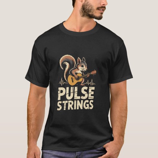 Eichhörnchen-Gitarren-Design mit Pulse Strings The T-Shirt (Vorderseite)