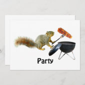 Eichhörnchen-GRILLEN Einladung (Vorne/Hinten)