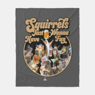 Eichhörnchen haben nur Spaß Fleecedecke