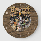 Eichhörnchen haben nur Spaß, große Uhr (Vorderseite)