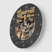 Eichhörnchen haben nur Spaß Große Wanduhr (Winkel)