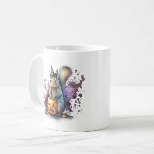 Eichhörnchen Halloween Kaffeetasse (Vorderseite Links)