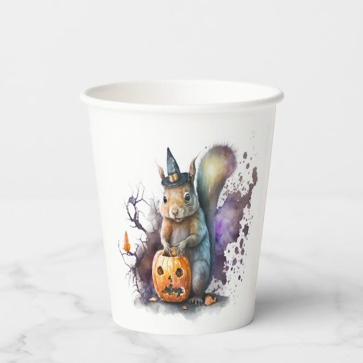 Eichhörnchen Halloween Pappbecher (Rückseite)