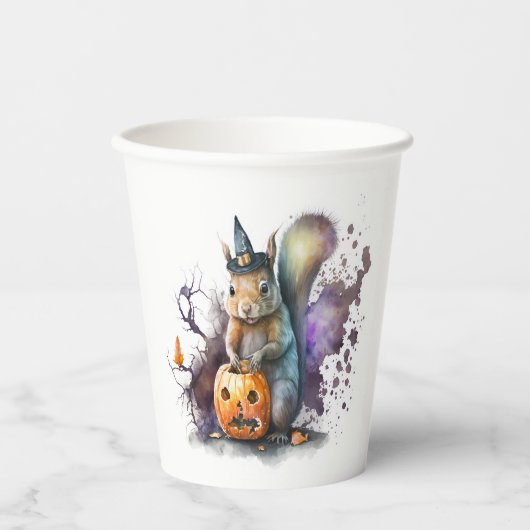 Eichhörnchen Halloween Pappbecher (Vorderseite)