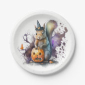 Eichhörnchen Halloween Pappteller (Vorderseite)