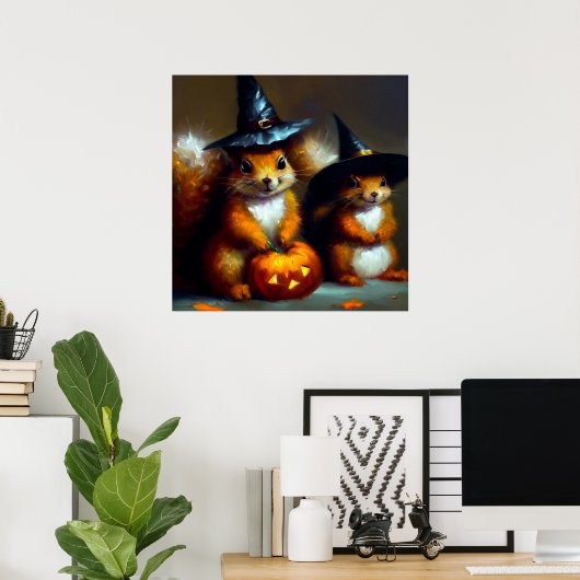 Eichhörnchen Halloween Poster (Heimbüro)