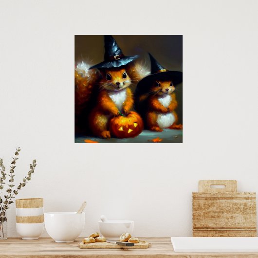 Eichhörnchen Halloween Poster (Küche)