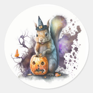 Eichhörnchen Halloween Runder Aufkleber