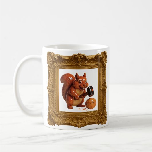 Eichhörnchen-Hammer-Überraschung Kaffeetasse (Links)