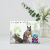 Eichhörnchen Happy Birthday! Postkarte (Stehend Vorderseite)