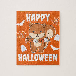 Eichhörnchen Happy Halloween Pumpkin Kostüm Jigsaw Puzzle