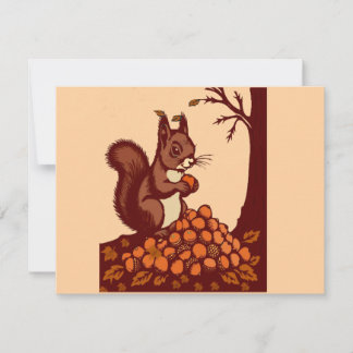 🐿️ Eichhörnchen-Herbst-Einladungskarte Einladung