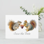 Eichhörnchen Herz-Acorn Save the Date-Karte Date (Stehend Vorderseite)