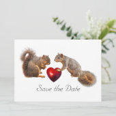 Eichhörnchen Herzkarte Save the Date (Stehend Vorderseite)