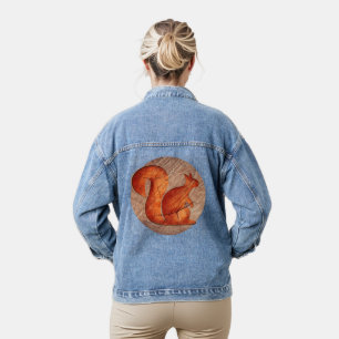 Eichhörnchen - Holz  Jeansjacke