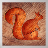 Eichhörnchen — Holz Poster (Vorne)