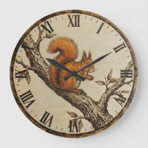 Eichhörnchen Holz Wanduhr