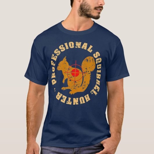 Eichhörnchen Hunter Retro Distanziert Vintag T-Shirt (Vorderseite)