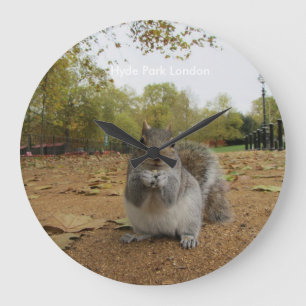 Eichhörnchen Hyde Park London. Große Wanduhr