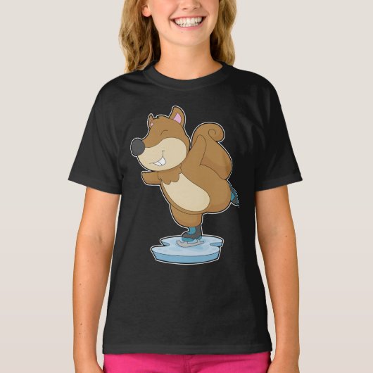 Eichhörnchen Ice Skaten Ice Skate T-Shirt (Vorderseite)