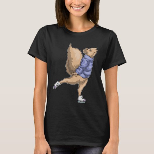 Eichhörnchen Ice Skaten Ice Skate T-Shirt (Vorderseite)