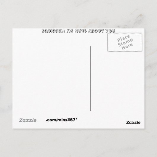 Eichhörnchen: Ich bin Nüsse über dich! Postkarte (Rückseite)