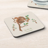 Eichhörnchen ・ Illustration von Waldtieren Getränkeuntersetzer (Linke Seite)