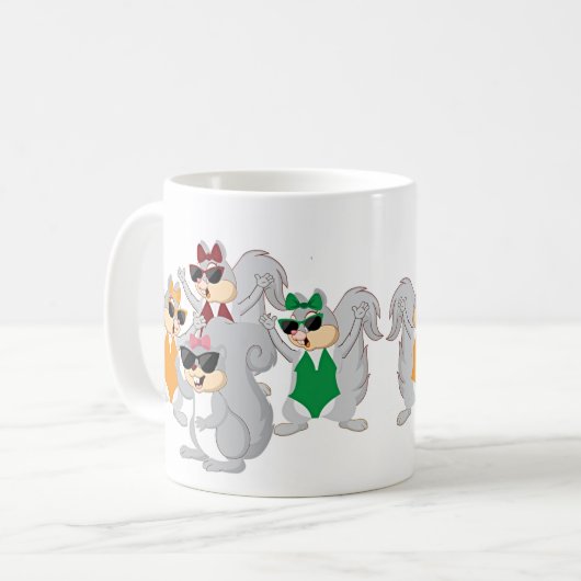 Eichhörnchen illustrierte Design-Tasse Kaffeetasse (Vorderseite Links)