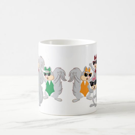 Eichhörnchen illustrierte Design-Tasse Kaffeetasse (Mittel)