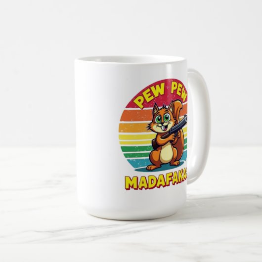 Eichhörnchen im Action-Modus: PEW PEW! Kaffeetasse (VorderseiteRechts)