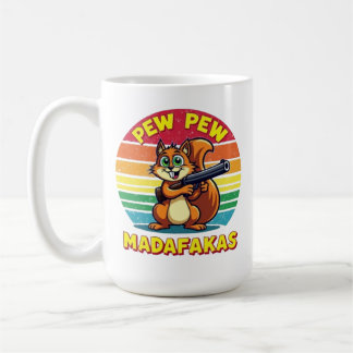 Eichhörnchen im Action-Modus: PEW PEW! Kaffeetasse