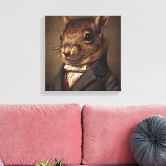 Eichhörnchen im Anzug | Tierart | Tier in einem An Leinwanddruck (Insitu (Wohnzimmer))