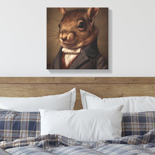 Eichhörnchen im Anzug | Tierart | Tier in einem An Leinwanddruck (Insitu (Schlafzimmer))