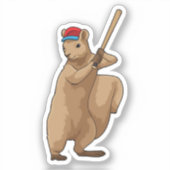 Eichhörnchen im Baseball mit Baseballschläger Aufkleber (Vorderseite)
