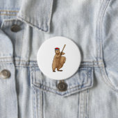 Eichhörnchen im Baseball mit Baseballschläger Button (Beispiel)