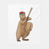 Eichhörnchen im Baseball mit Baseballschläger Fleecedecke (Vorderseite)