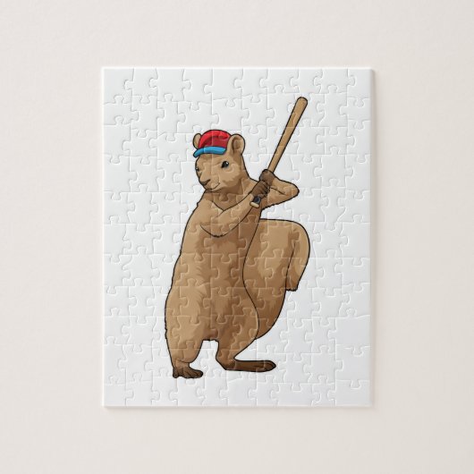Eichhörnchen im Baseball mit Baseballschläger Puzzle (Vertikal)