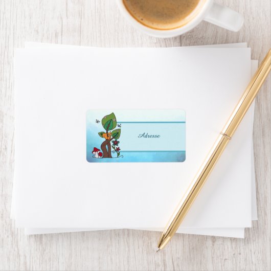 Eichhörnchen im Baum Adressaufkleber (Insitu)