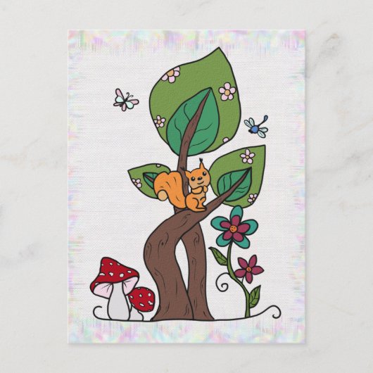 Eichhörnchen im Baum Postkarte (Vorderseite)