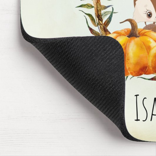 Eichhörnchen im blumigen Kreidefall Rustikal Mousepad (Ecke)