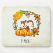 Eichhörnchen im blumigen Kreidefall Rustikal Mousepad (Vorne)