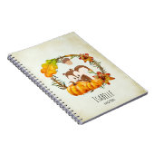 Eichhörnchen im blumigen Kreidefall Rustikal Notizblock (Rechte Seite)