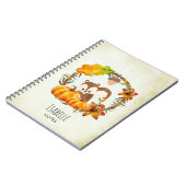 Eichhörnchen im blumigen Kreidefall Rustikal Notizblock (Linke Seite)