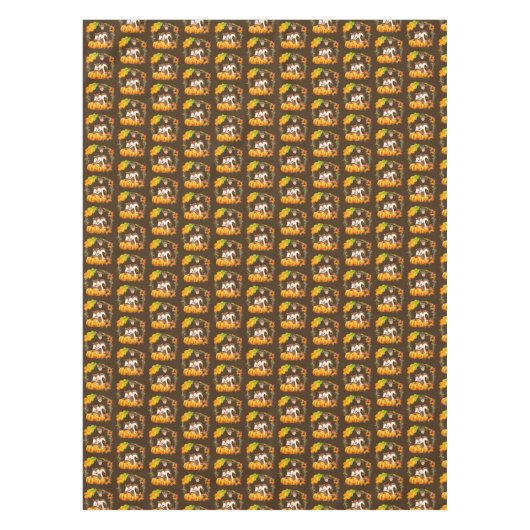 Eichhörnchen im blumigen Kreidefall Rustikales Mus Tischdecke (Vorderseite)