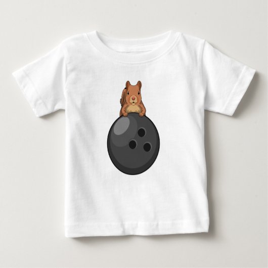 Eichhörnchen im Bowling mit Bowlingball Baby T-shirt (Vorderseite)