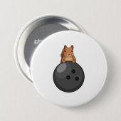 Eichhörnchen im Bowling mit Bowlingball Button (Vorne & Hinten)