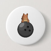 Eichhörnchen im Bowling mit Bowlingball Button (Vorderseite)