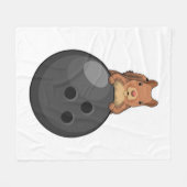 Eichhörnchen im Bowling mit Bowlingball Fleecedecke (Vorderseite (Horizontal))
