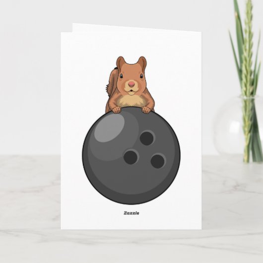 Eichhörnchen im Bowling mit Bowlingball Karte (Rückseite)